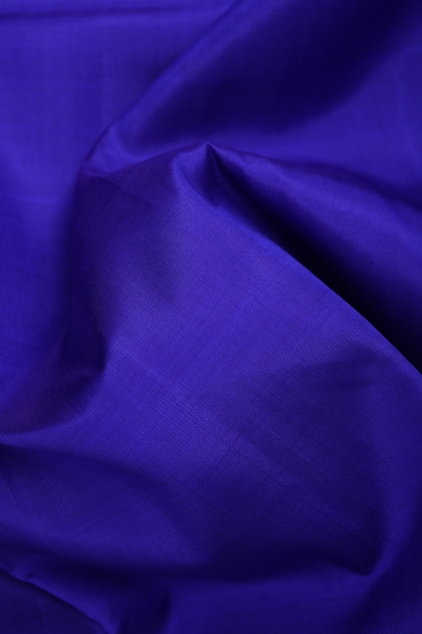 Kanchipuram Silk Saree In Royal Blue With Zari Border