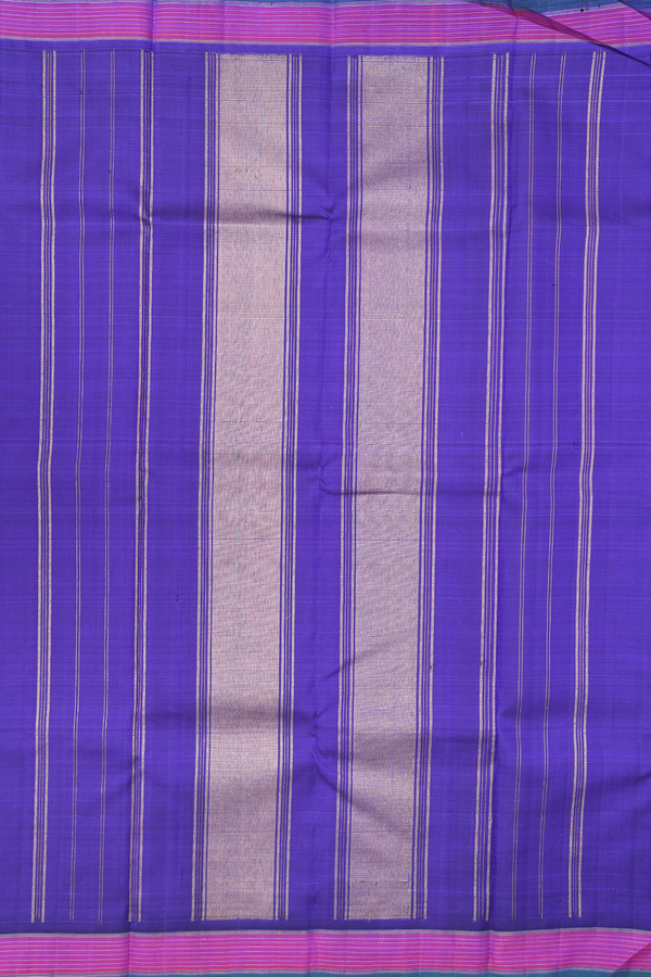 Kanchipuram Silk Saree In Royal Blue With Zari Buttas