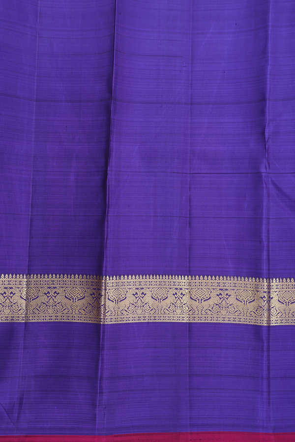 Kanchipuram Silk Saree In Royal Blue With Zari Buttas