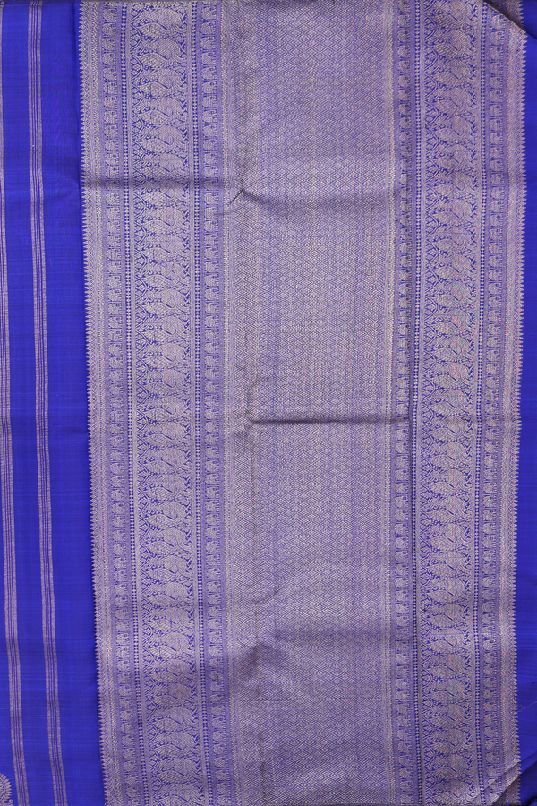 Kanchipuram Silk Saree In Royal Blue With Zari Buttis