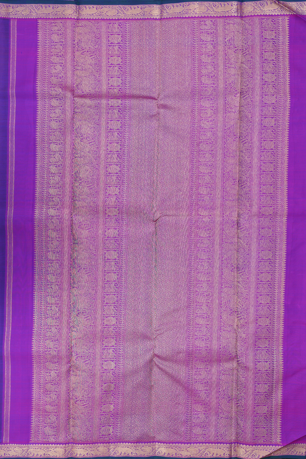 Kanchipuram Silk Saree In Royal Blue With Zari Buttis