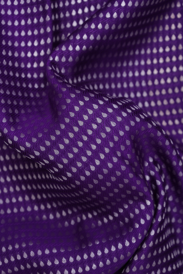 Mysore Silk Saree In Royal Blue With Zari Buttis