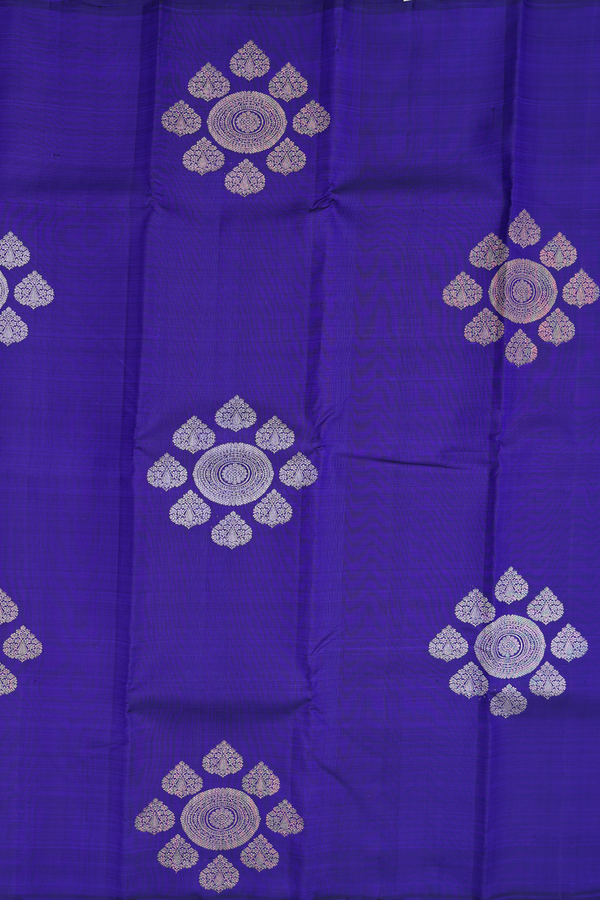 Kanchipuram Silk Saree In Royal Blue With Zari Design