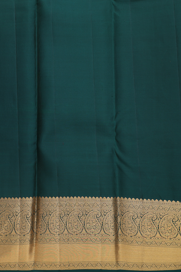 Kanchipuram Silk Saree In Royal Orange With Brocade Design