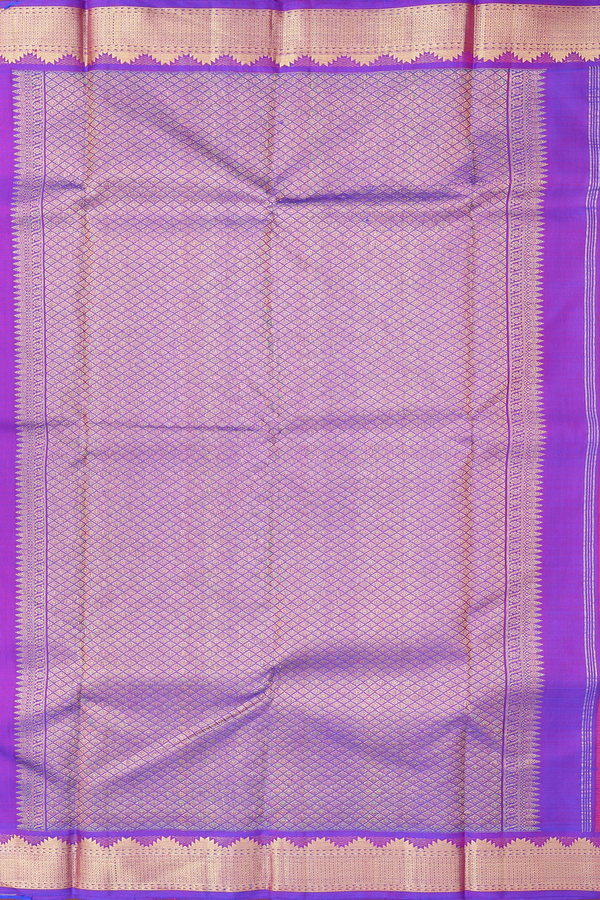 Kanchipuram Silk Saree In Royal Orange With Contrast Border