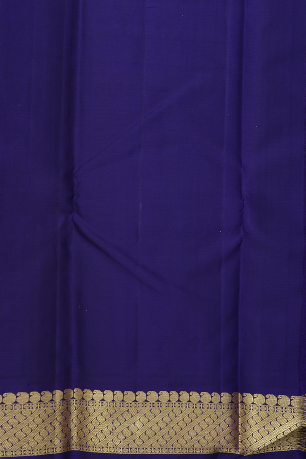 Kanchipuram Silk Saree In Royal Orange With Floral Buttis