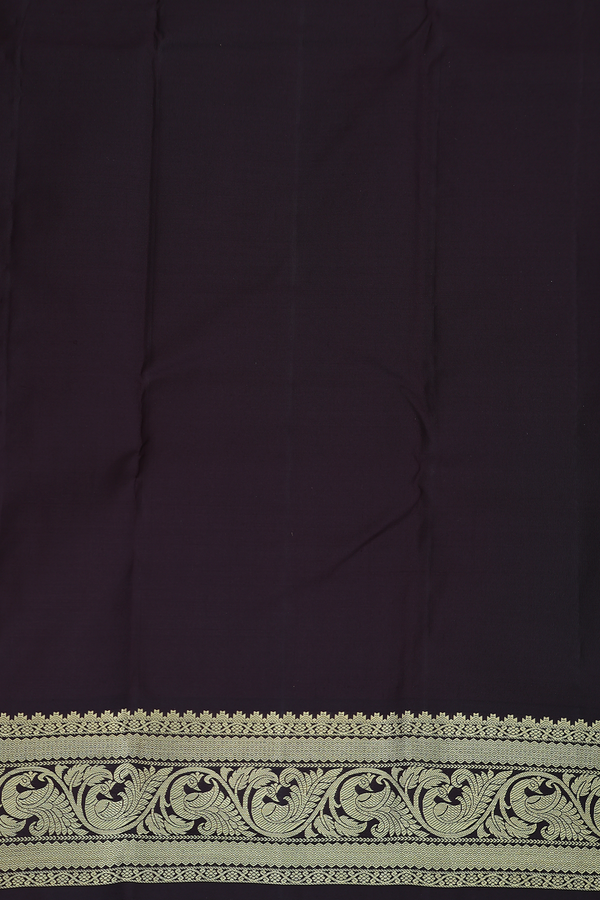 Kanchipuram Silk Saree In Royal Orange With Peacock Buttas