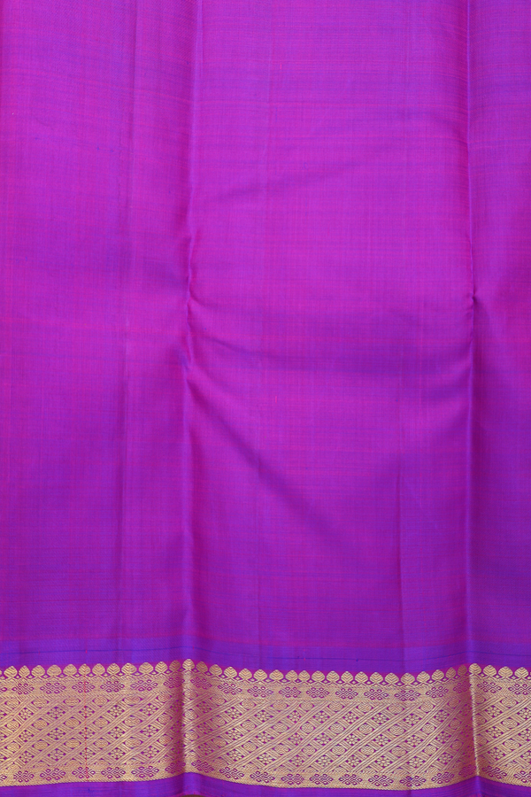 Kanchipuram Silk Saree In Royal Orange With Zari Buttas