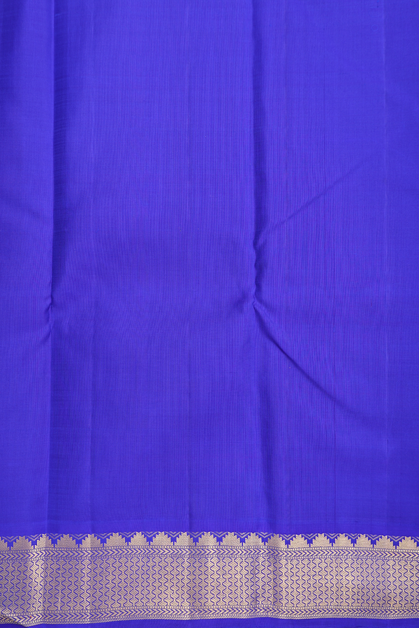 Kanchipuram Silk Saree In Royal Orange With Zari Buttas