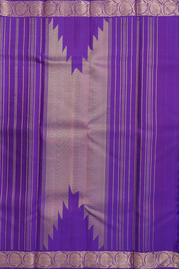 Kanchipuram Silk Saree In Royal Purple With Brocade Design