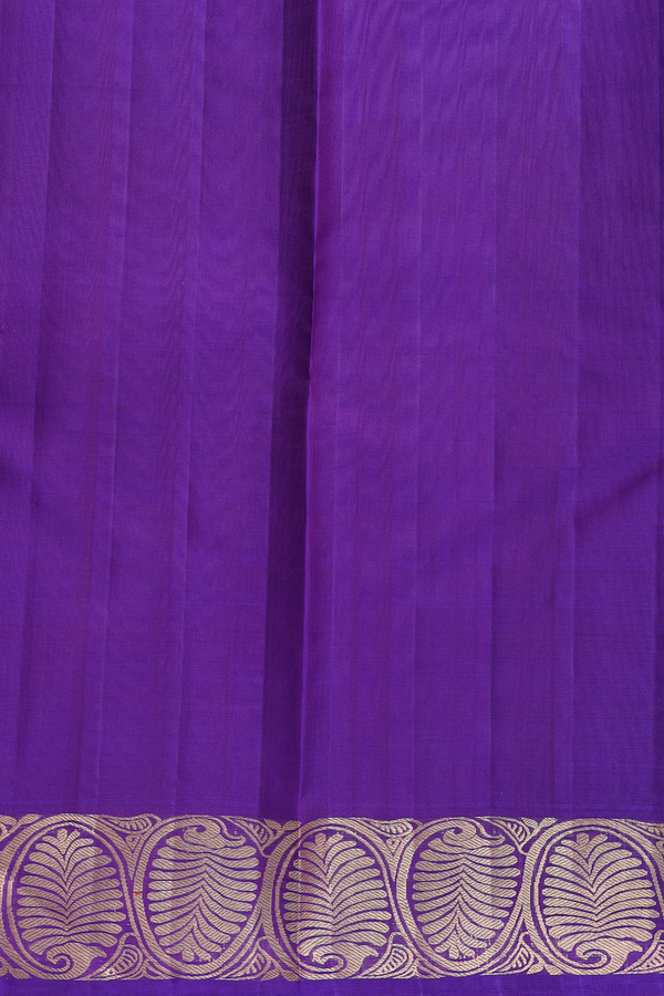 Kanchipuram Silk Saree In Royal Purple With Brocade Design