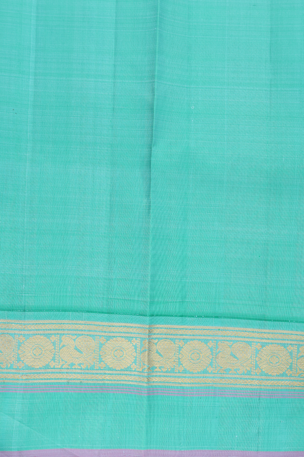 Kanchipuram Silk Saree In Indigo Blue With Checks Design