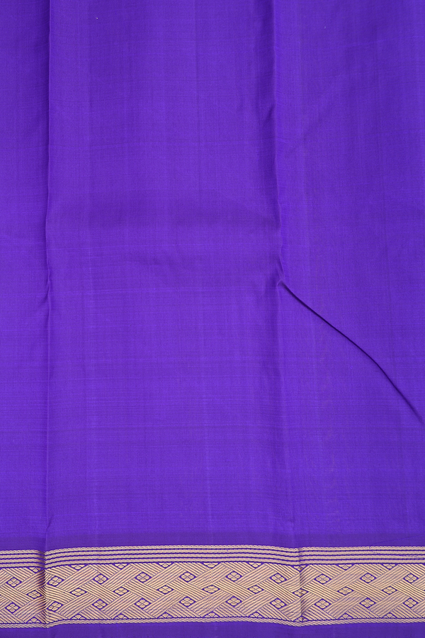 Kanchipuram Silk Saree In Royal Purple With Contrast Border
