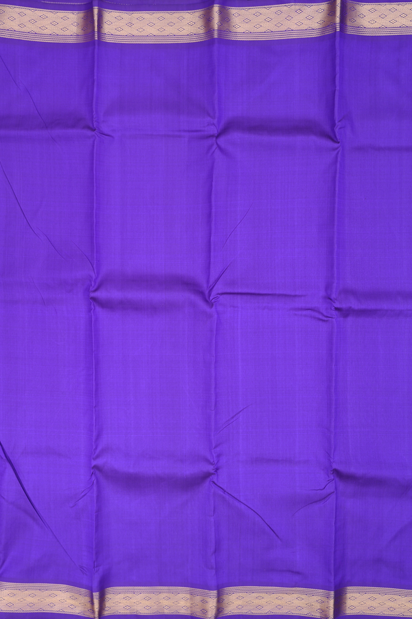 Kanchipuram Silk Saree In Royal Purple With Contrast Border