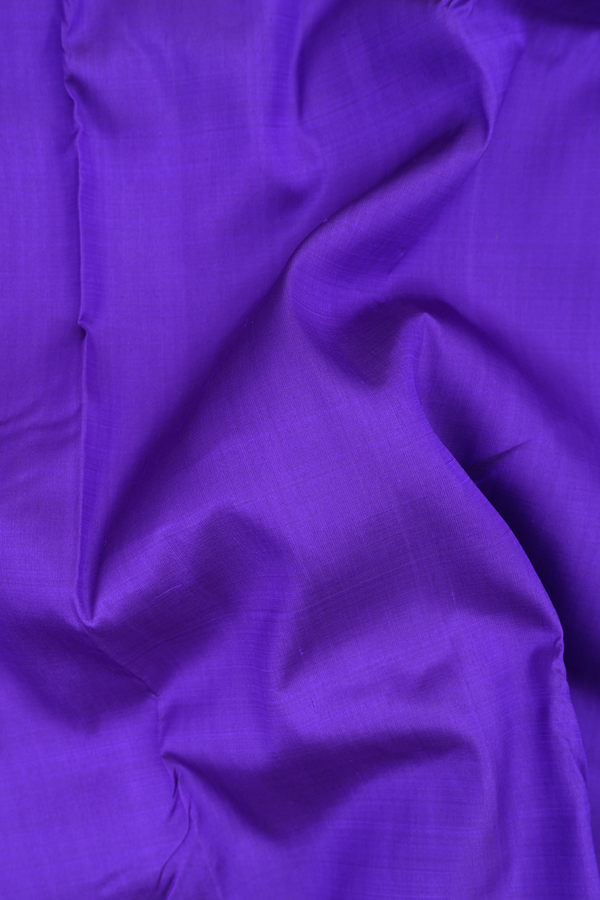 Kanchipuram Silk Saree In Royal Purple With Contrast Border