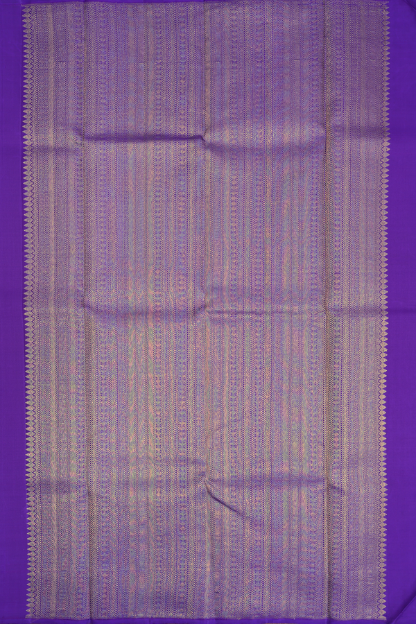 Kanchipuram Silk Saree In Royal Purple With Diamond Buttas