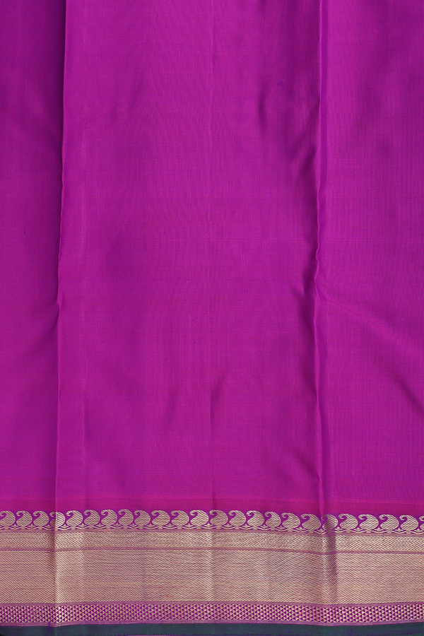 Kanchipuram Silk Saree In Royal Purple With Floral Buttas