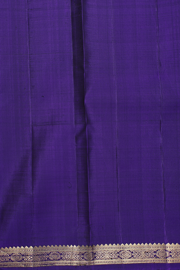 Kanchipuram Silk Saree In Royal Purple With Floral Buttas