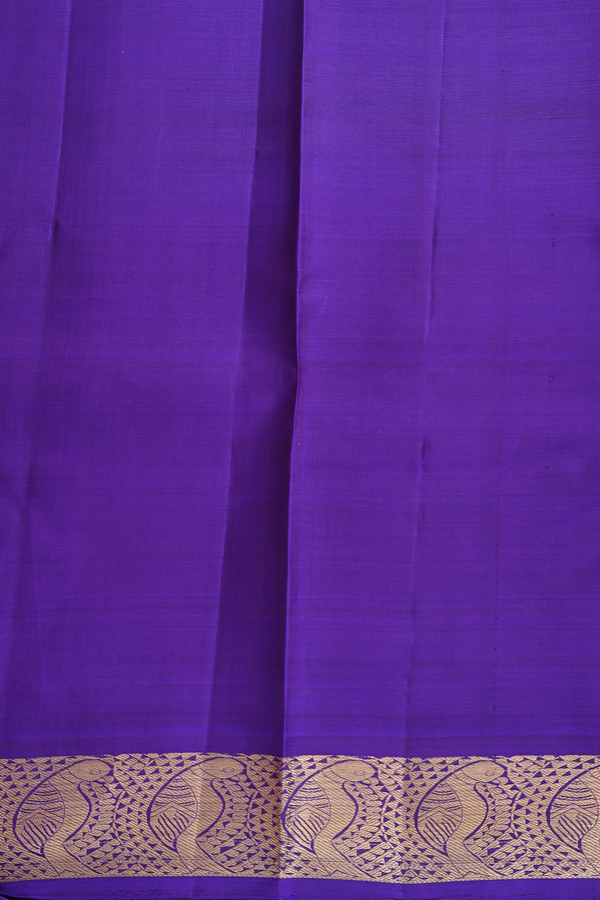 Kanchipuram Silk Saree In Royal Purple With Floral Buttas