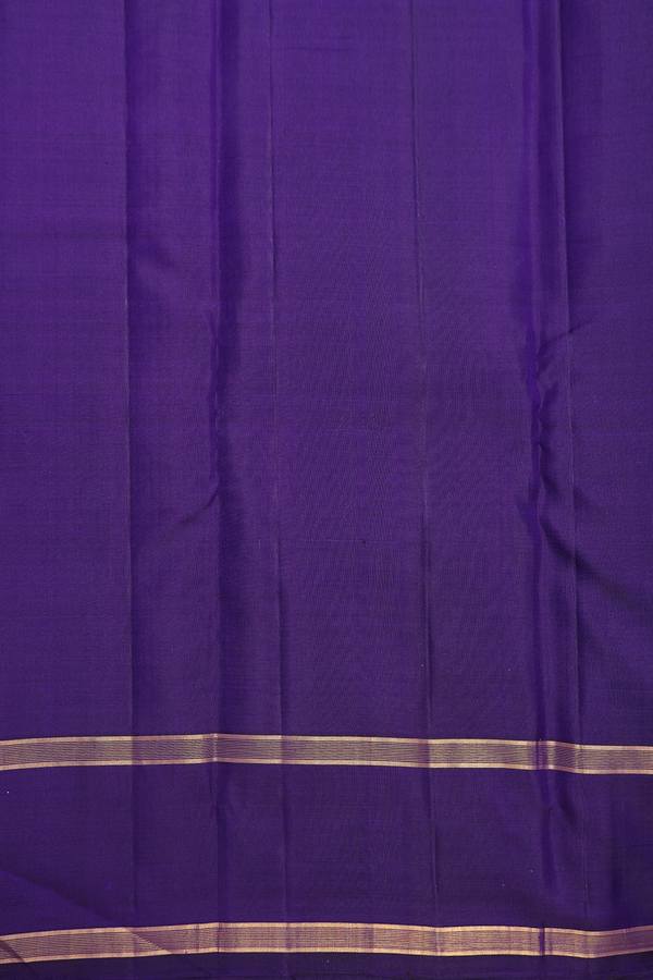 Kanchipuram Silk Saree In Royal Purple With Paisley Buttas