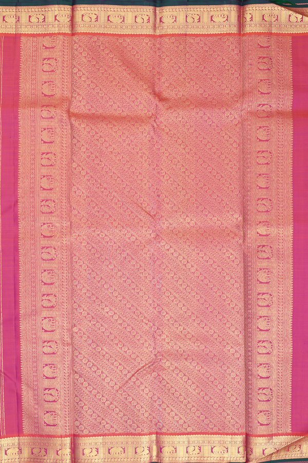 Kanchipuram Silk Saree In Royal Purple With Peacock Buttas