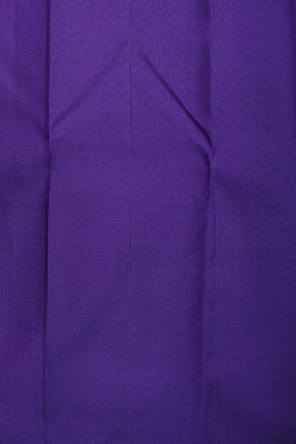Kanchipuram Silk Saree In Royal Purple With Stripes Design