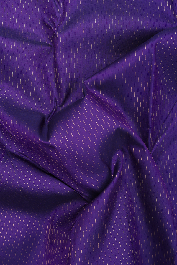 Kanchipuram Silk Saree In Royal Purple With Stripes Design