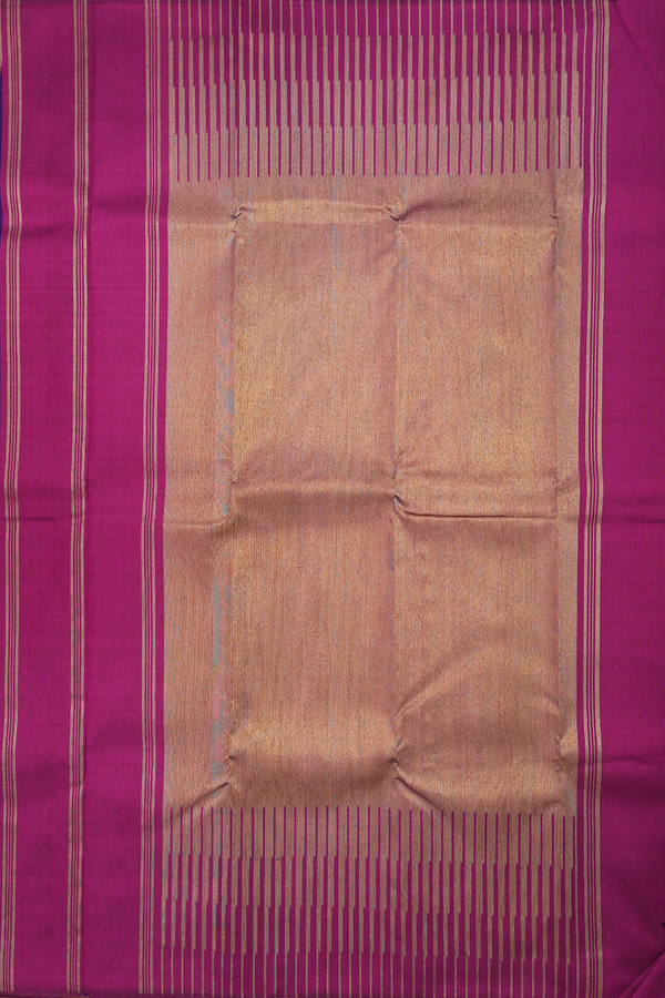 Kanchipuram Silk Saree In Royal Purple With Temple Border