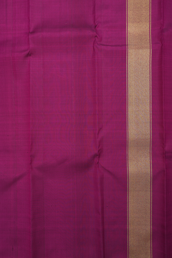 Kanchipuram Silk Saree In Royal Purple With Temple Border