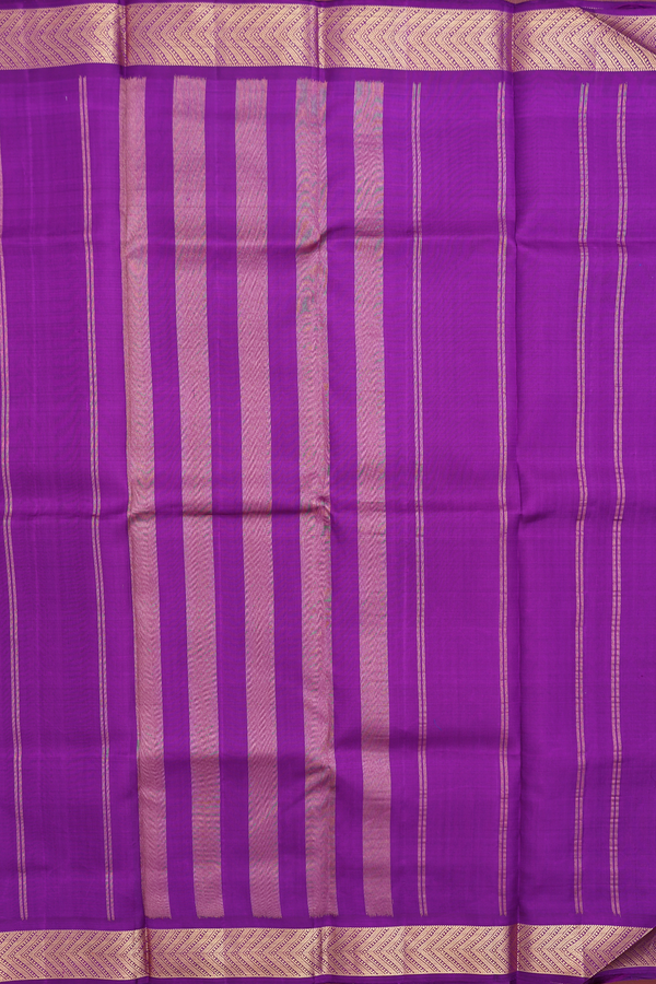 Kanchipuram Silk Saree In Royal Purple With Zari Border