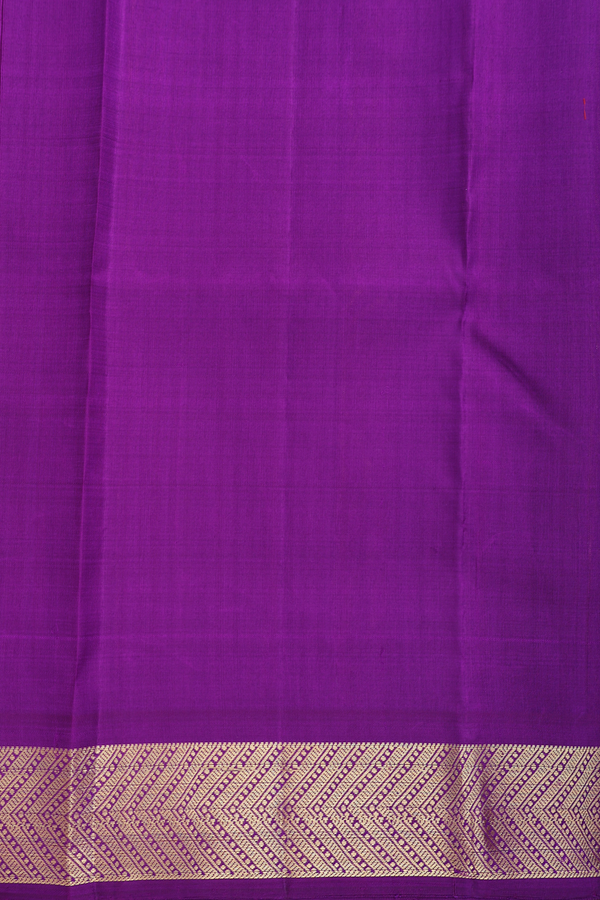 Kanchipuram Silk Saree In Royal Purple With Zari Border