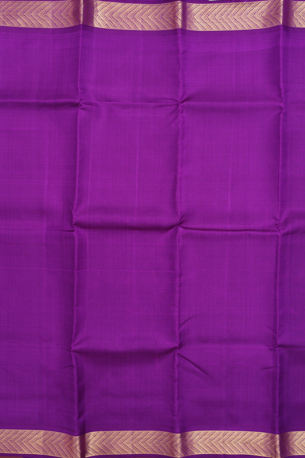 Kanchipuram Silk Saree In Royal Purple With Zari Border