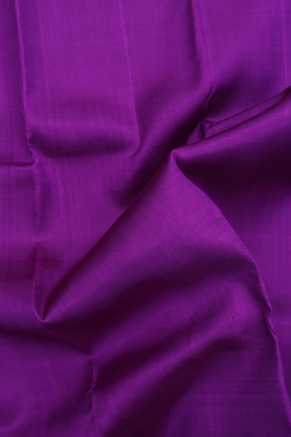 Kanchipuram Silk Saree In Royal Purple With Zari Border