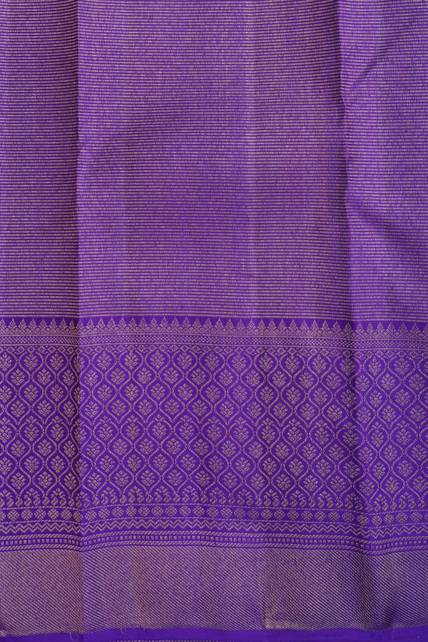 Kanchipuram Silk Saree In Royal Purple With Zari Buttas