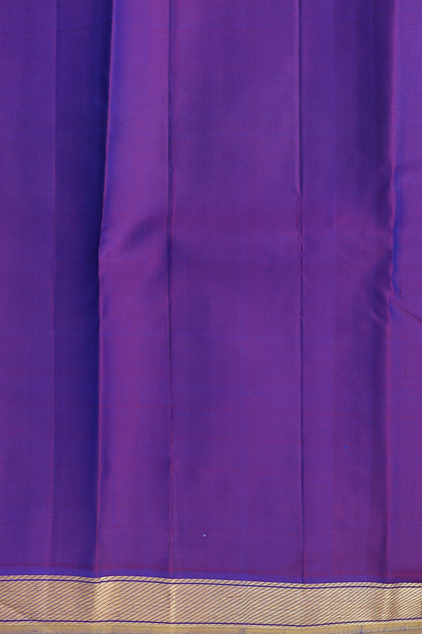 Kanchipuram Silk Saree In Royal Purple With Zari Buttas