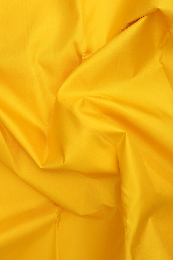 Kanchipuram Silk Saree In Royal Yellow With Korvai Border