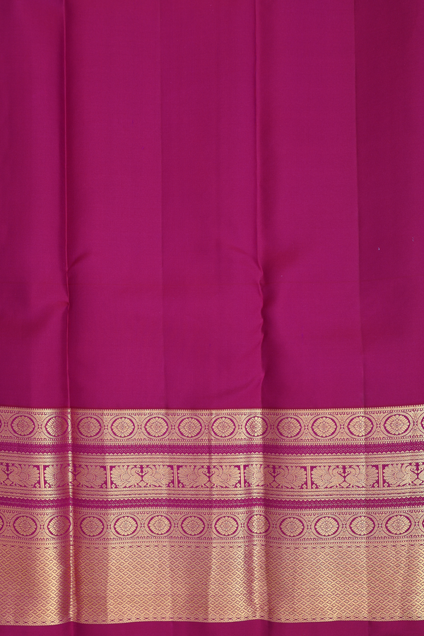 Kanchipuram Silk Saree In Royal Yellow With Zari Buttas