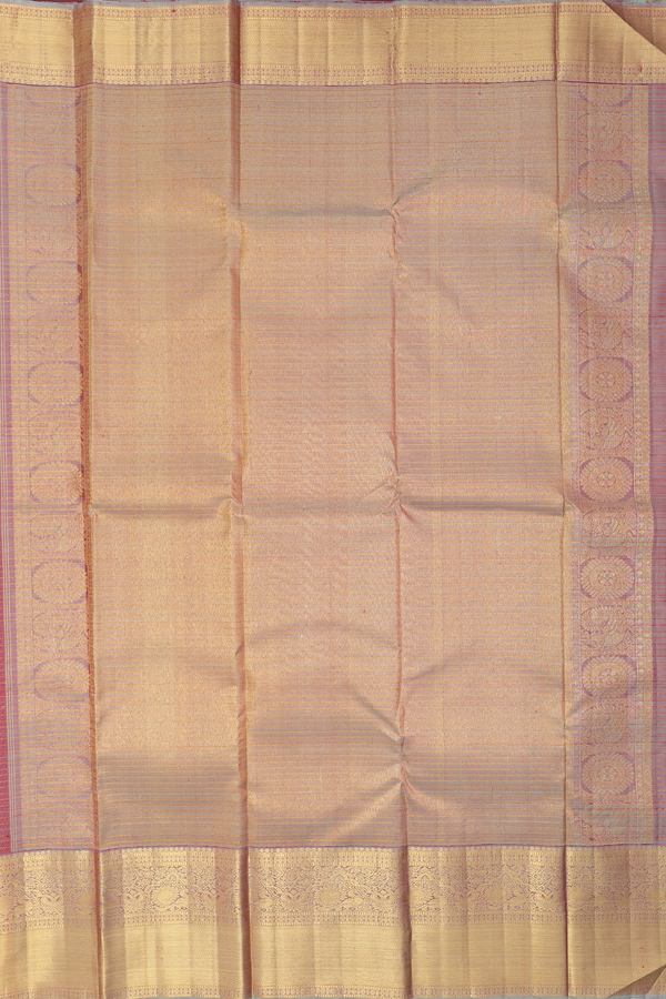 Kanchipuram Silk Saree In Ruby Red With Checks Design