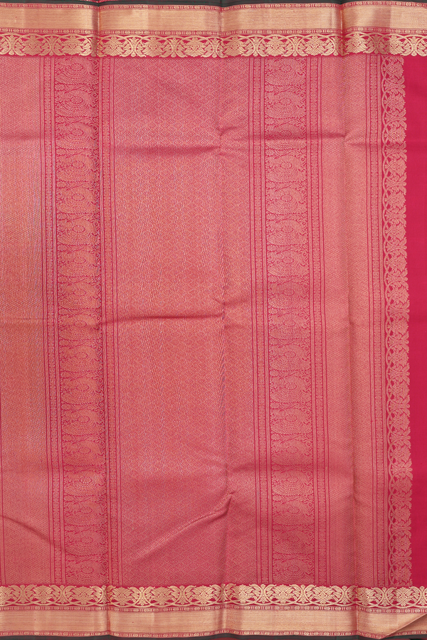 Kanchipuram Silk Saree In Ruby Red With Floral Buttas