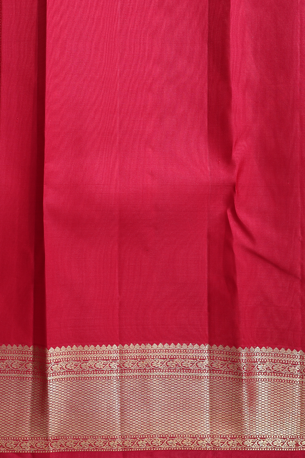 Kanchipuram Silk Saree In Ruby Red With Jacquard Pattern