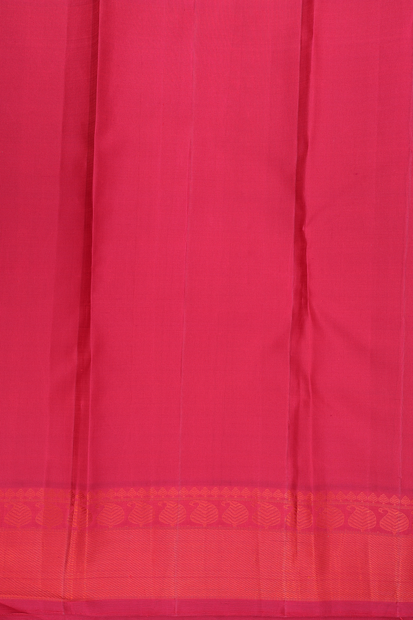 Kanchipuram Silk Saree In Ruby Red With Jacquard Pattern