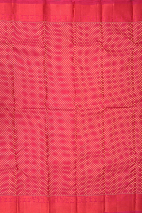 Kanchipuram Silk Saree In Ruby Red With Jacquard Pattern
