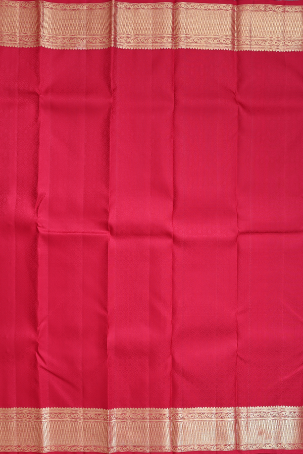 Kanchipuram Silk Saree In Ruby Red With Jacquard Pattern