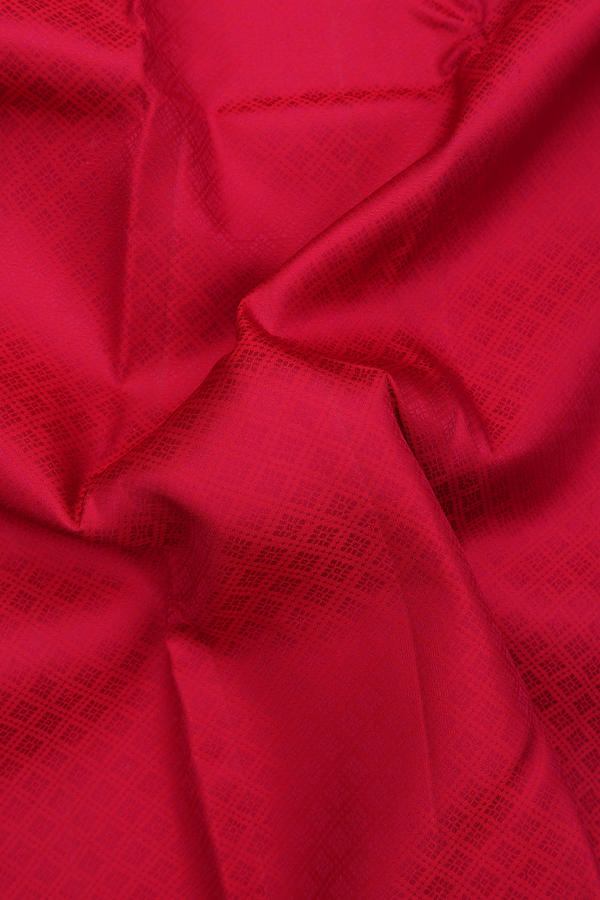 Kanchipuram Silk Saree In Ruby Red With Jacquard Pattern