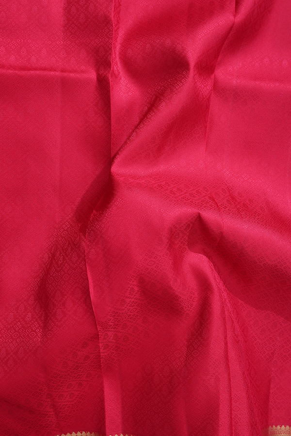 Kanchipuram Silk Saree In Ruby Red With Jacquard Pattern