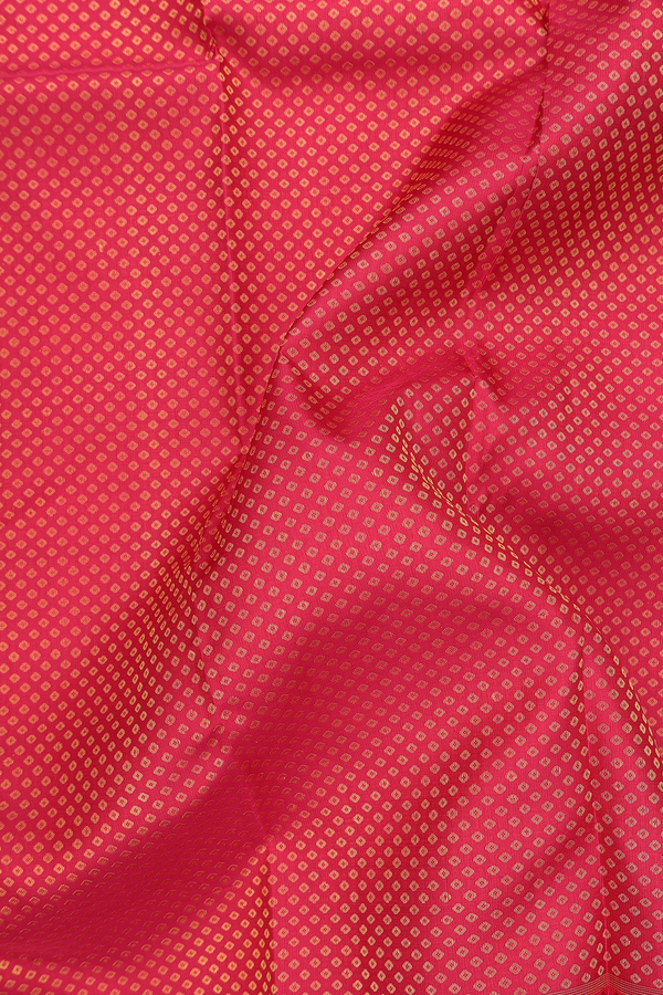 Kanchipuram Silk Saree In Ruby Red With Jacquard Pattern