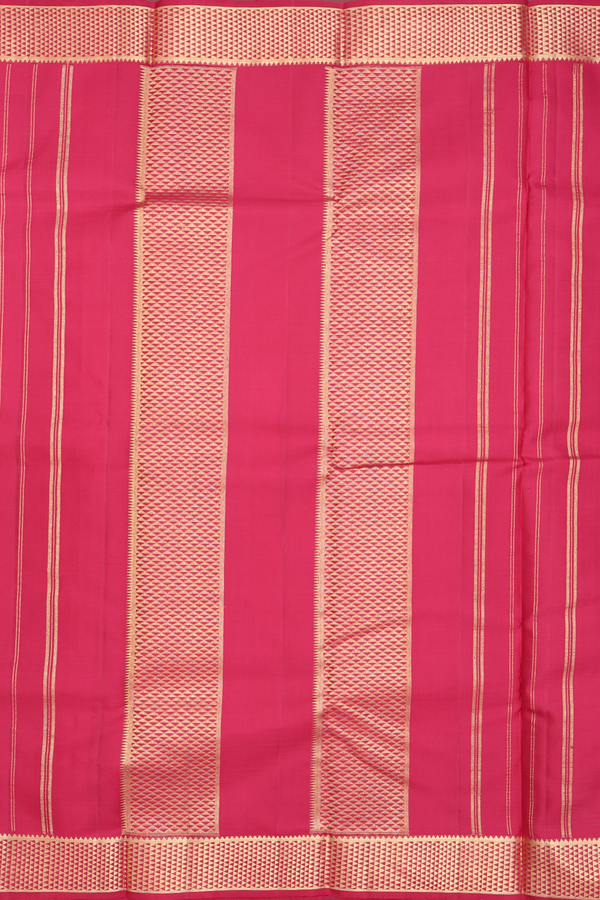 Kanchipuram Silk Saree In Ruby Red With Paisley Buttas
