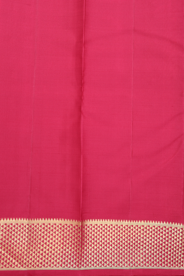 Kanchipuram Silk Saree In Ruby Red With Paisley Buttas