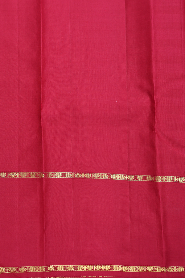 Kanchipuram Silk Saree In Ruby Red With Stripes Design