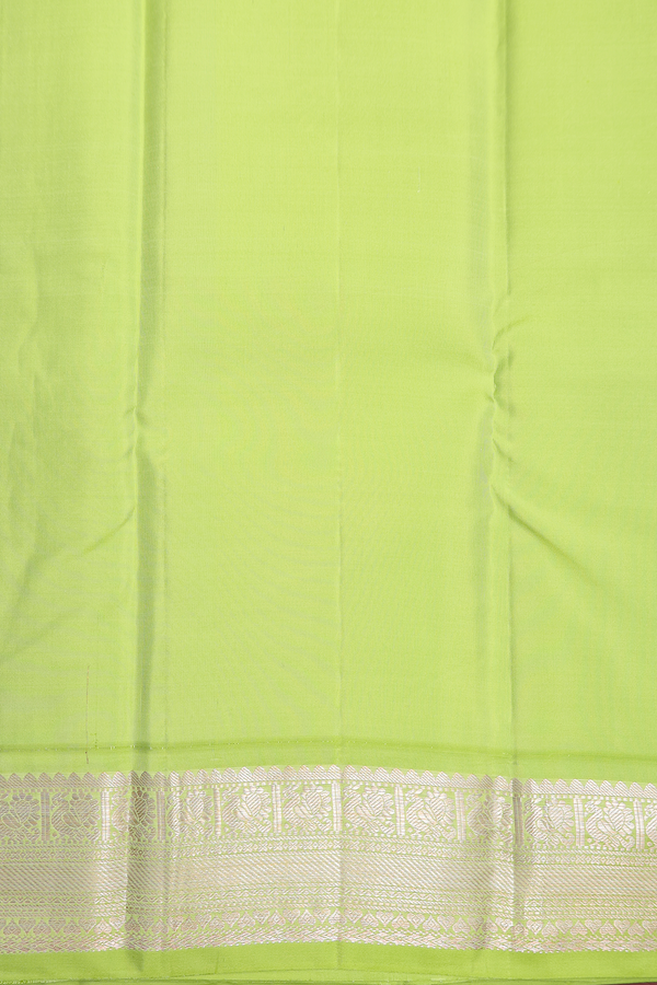 Kanchipuram Silk Saree In Ruby Red With Zari Motifs